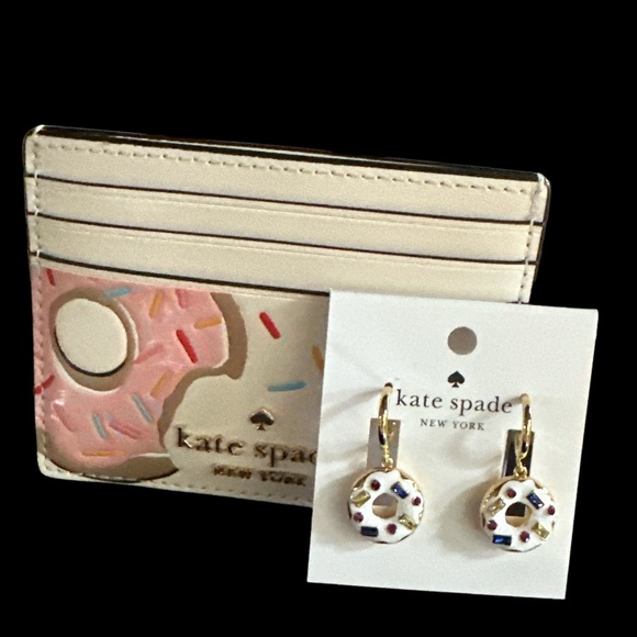 Kate SpadeNWT novelty donut shoulder bag, card holder, earrings, dust bag bundle - Picture 5 of 8